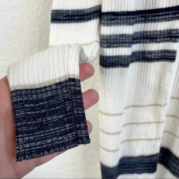 Falconeri Long Striped Ribbed Open Front Cardigan - Picture 3 of 7